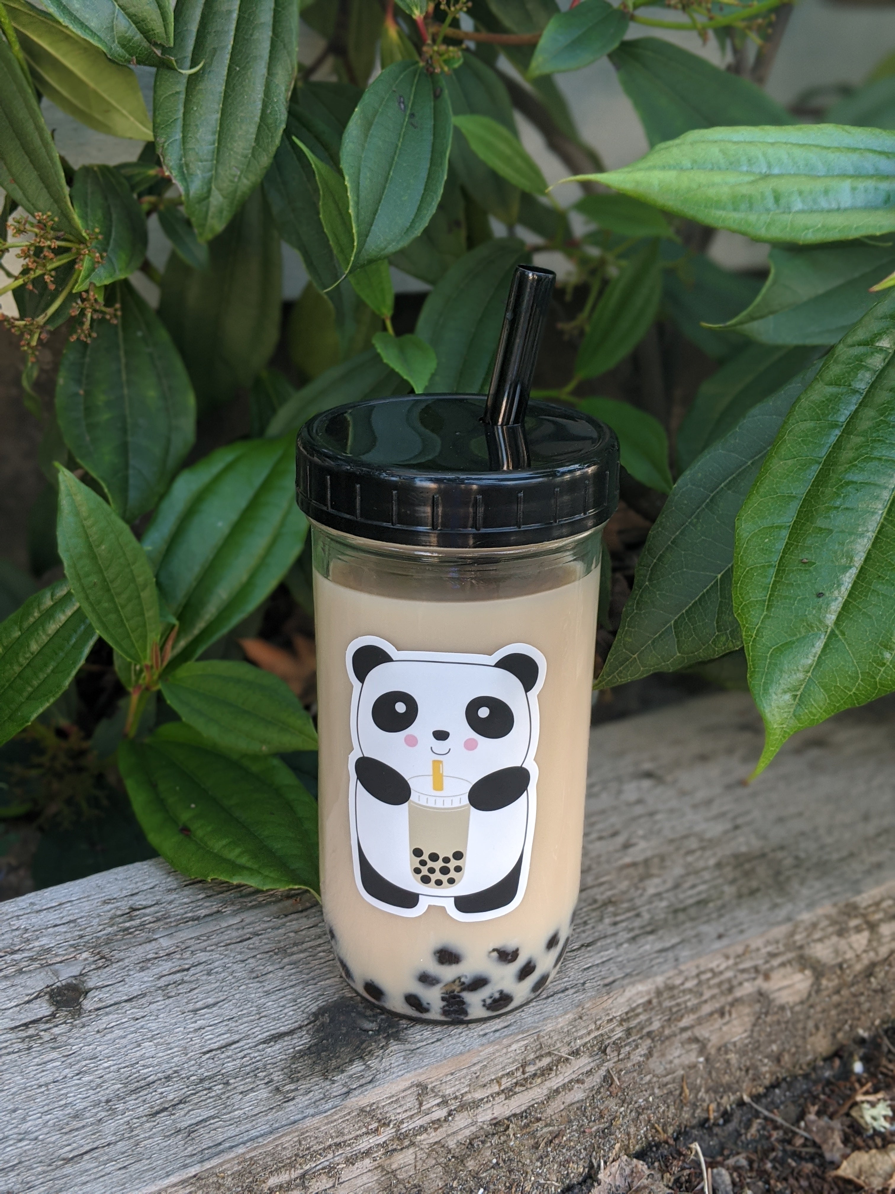 Reusable Bubble Tea Cup with Panda BBT Sticker