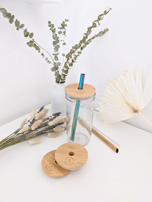 Heart Bamboo Lid Reusable Bubble Tea Cup