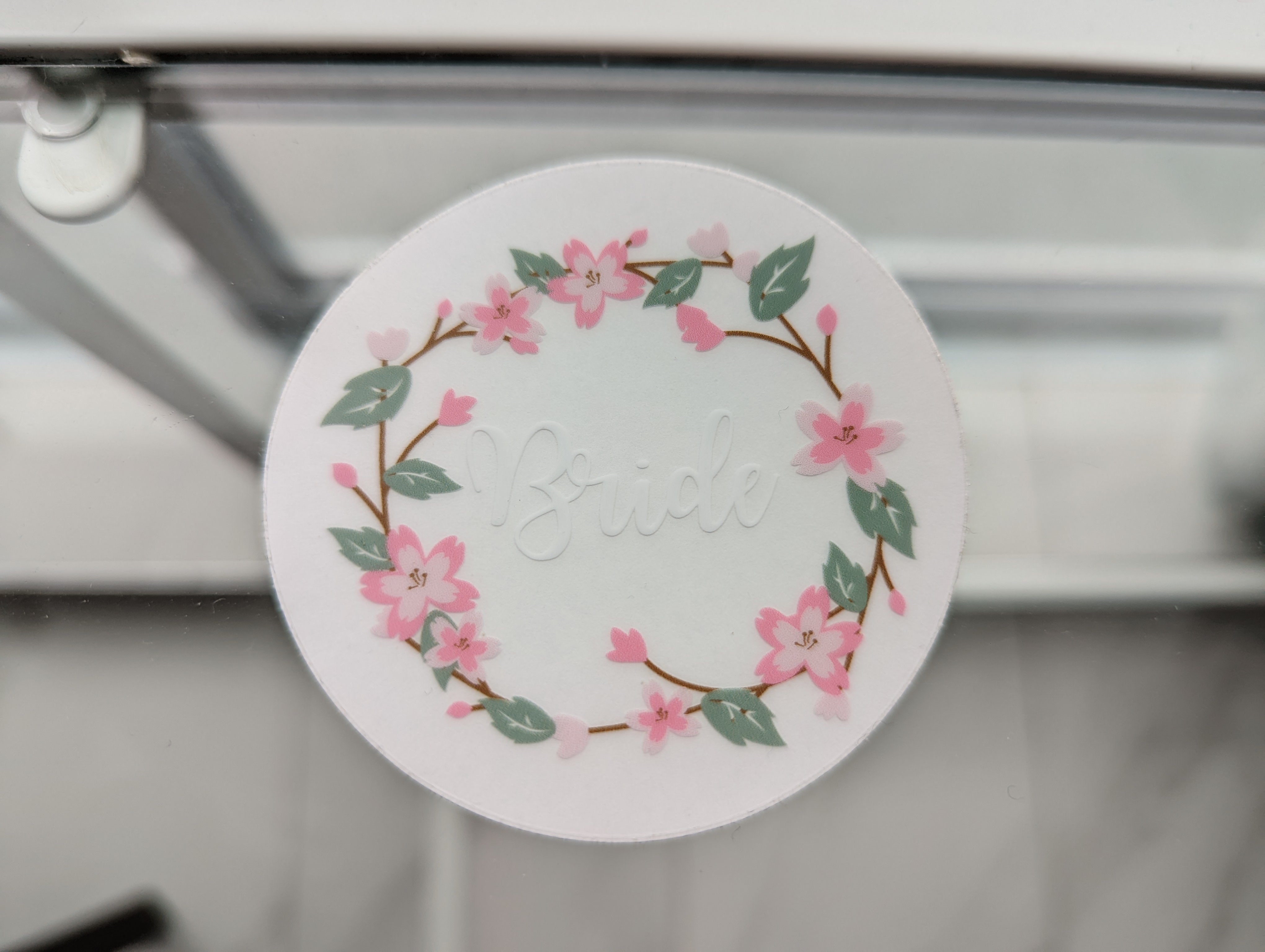Clear Dishwasher-Safe Sticker (Bridesmaid, Bride, Best Friend)