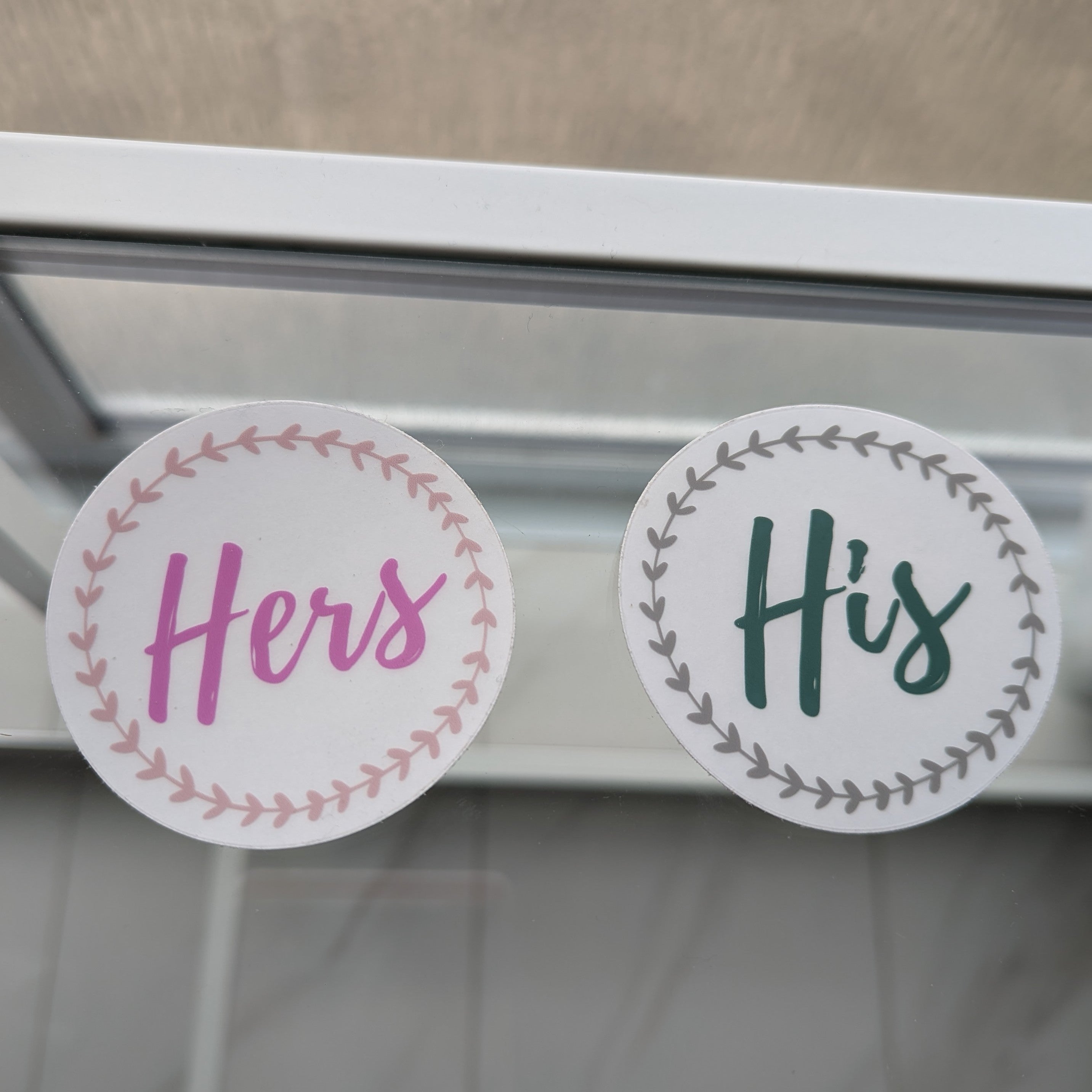 Clear Dishwasher-Safe Sticker (Hers, His)