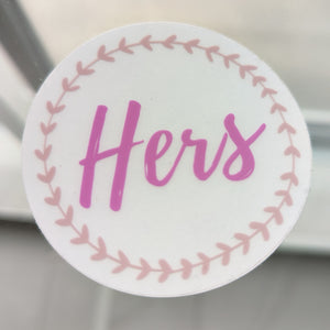 Clear Dishwasher-Safe Sticker (Hers, His)