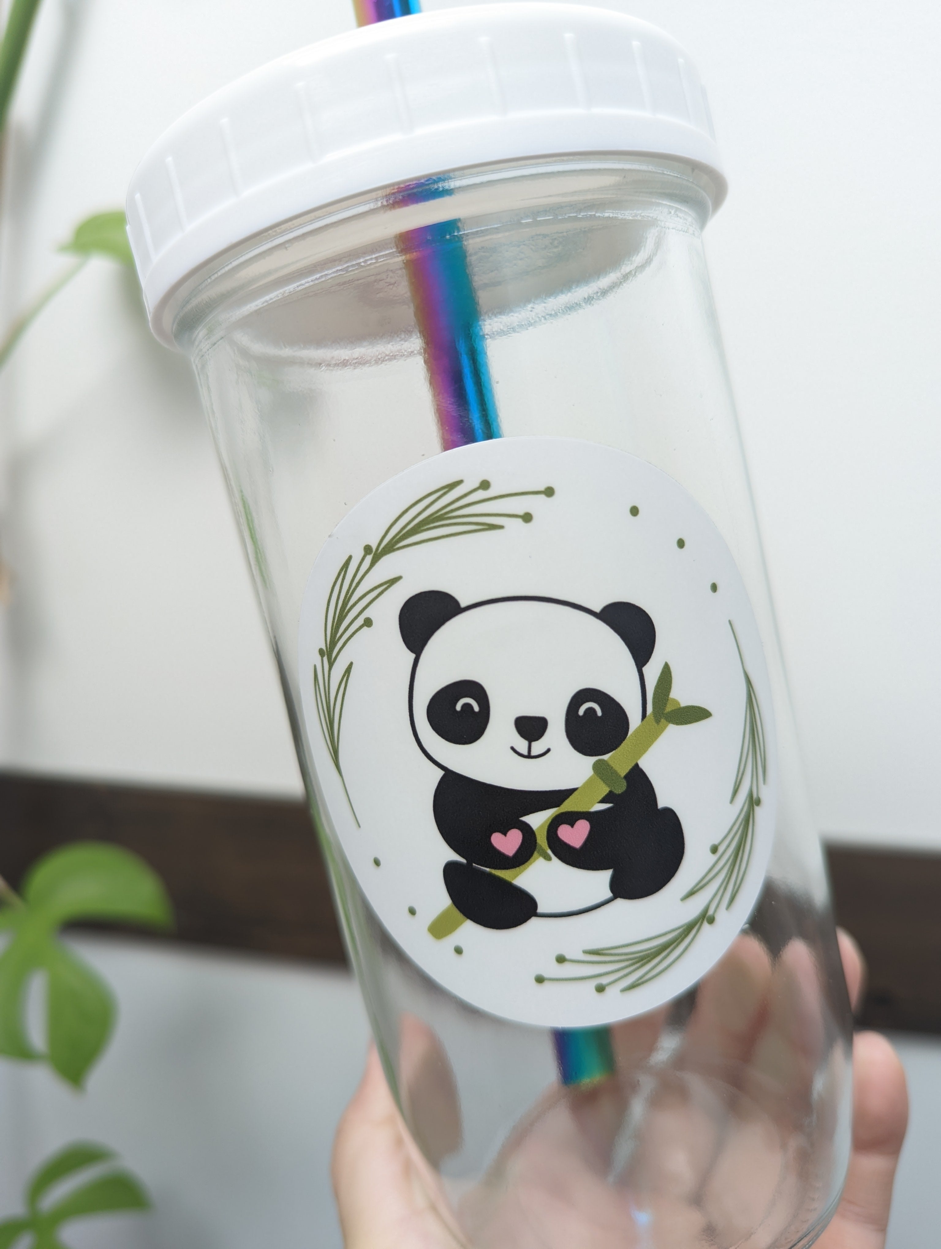 Opaque Dishwasher-Safe Sticker (Panda Circle)