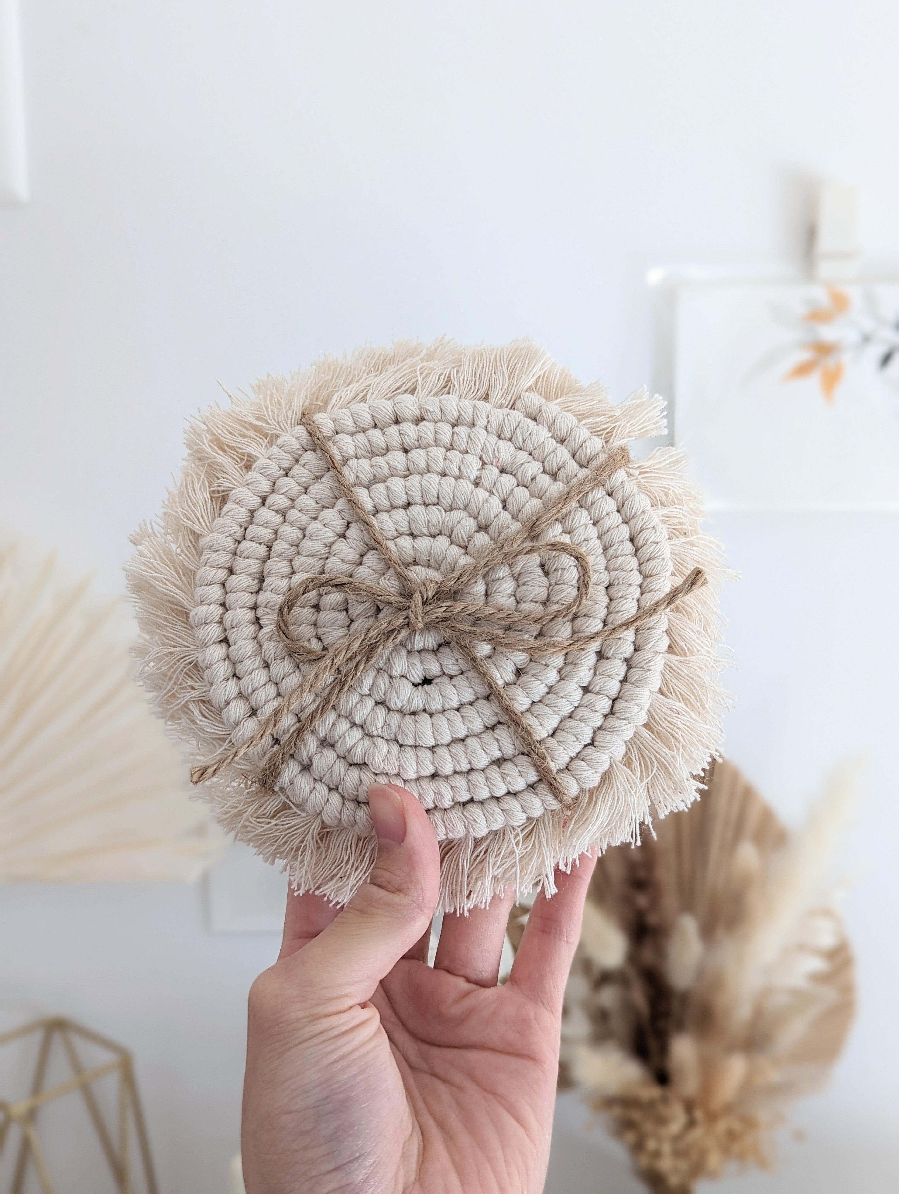 2 PACK: Recycled Cotton Coasters by KNOTTYMONKEY